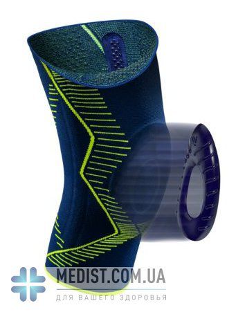 Спортивный бандаж для коленного сустава с силиконовым кольцом для надколенника, с 3D-вставкой и боковыми ребрами жесткости medi Genumedi Emotion